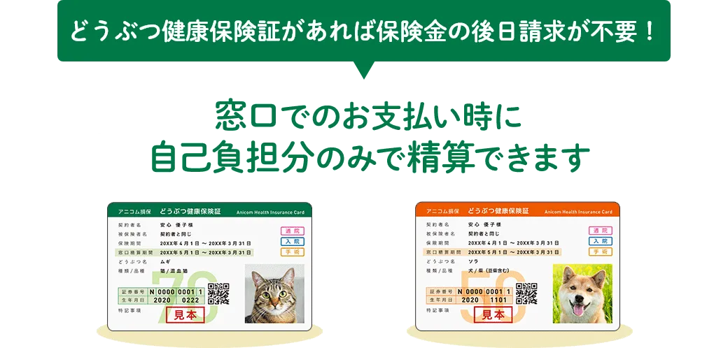 窓口でのお支払い時に自己負担分のみで精算できます