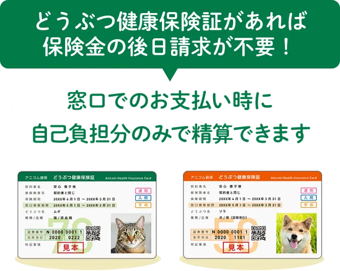 窓口でのお支払い時に自己負担分のみで精算できます